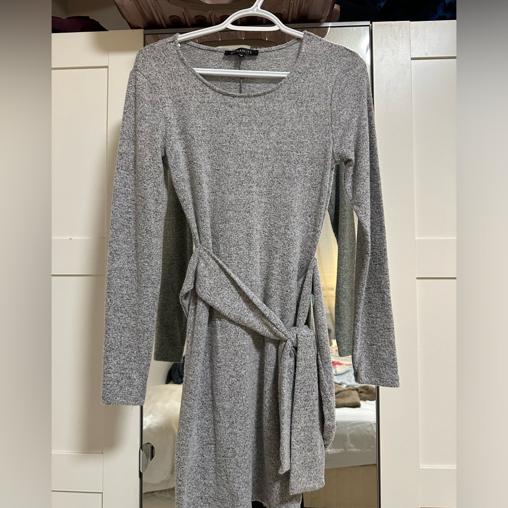 Dynamite Long Sleeve Sweater Dress | Gray